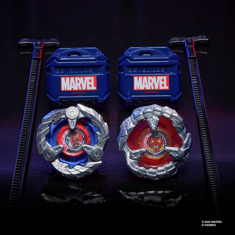 Beyblade X Marvel Shore Pack spinning top set, UK version