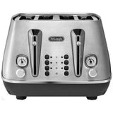 De'Longhi 4-slice stainless steel toaster - British product