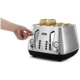 De'Longhi 4-slice stainless steel toaster - British product