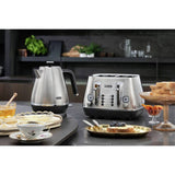 De'Longhi 4-slice stainless steel toaster - British product