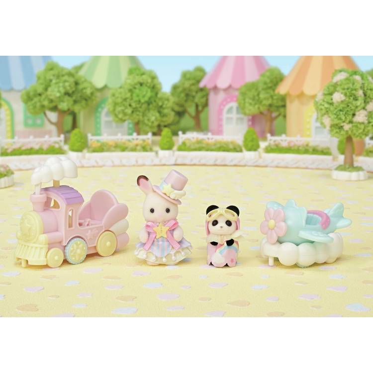 Sylvanian Families baby park ride with train and plane - British product