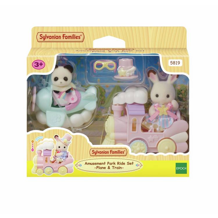 Sylvanian Families baby park ride with train and plane - British product