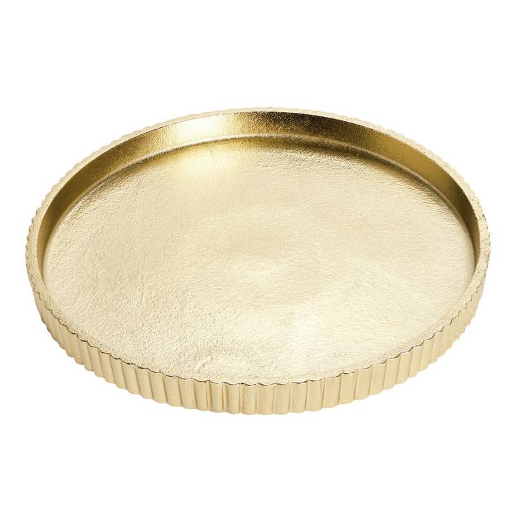 Argos Home brass candle holder plate 23.5cm, UK version