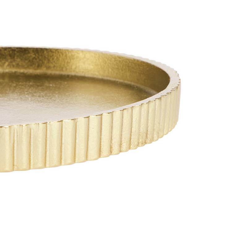 Argos Home brass candle holder plate 23.5cm, UK version