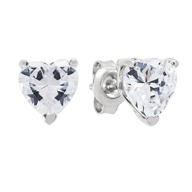 Revere heart cubic zirconia earrings, imported from the UK