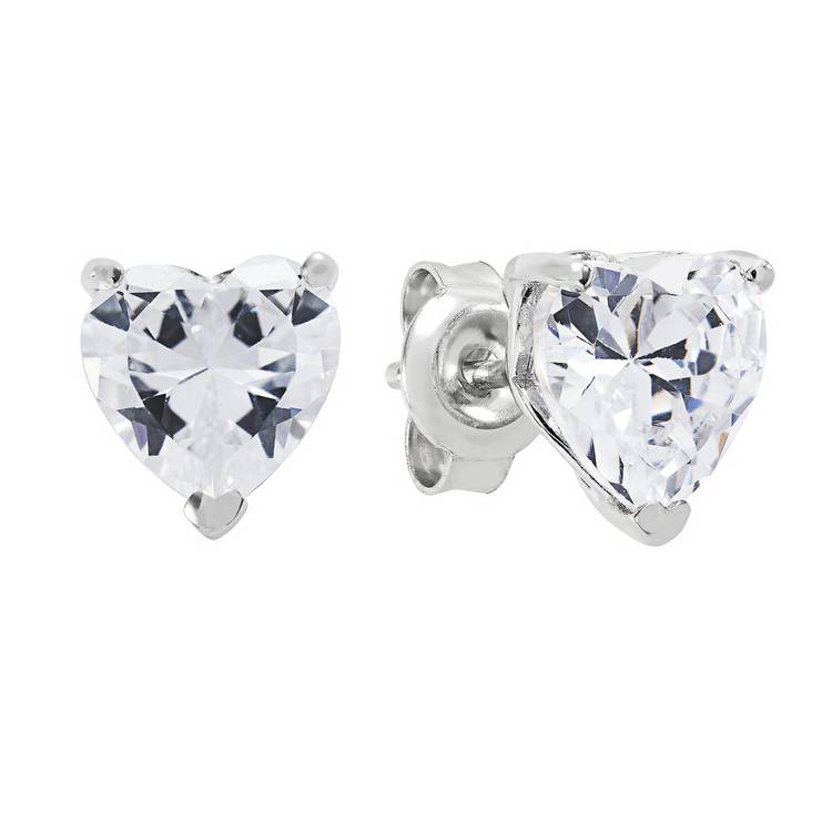 Revere heart cubic zirconia earrings, imported from the UK
