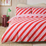 Habitat Candy Stripe pink & red double bedding set - British product