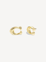 Next COACH Gold Tone Signature C Stud Earrings- Buy online at McGrocer