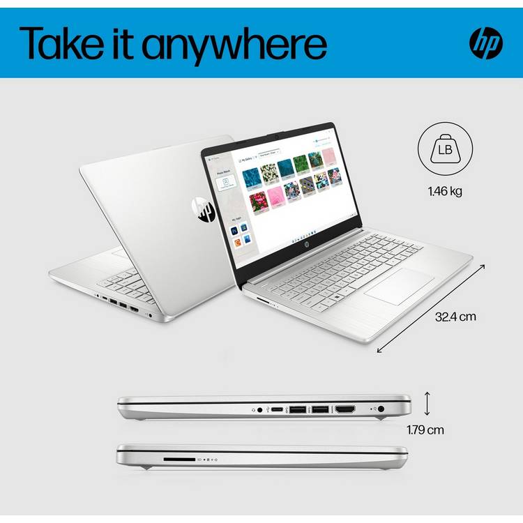 HP 14s laptop silver i5 16GB 512GB - British product