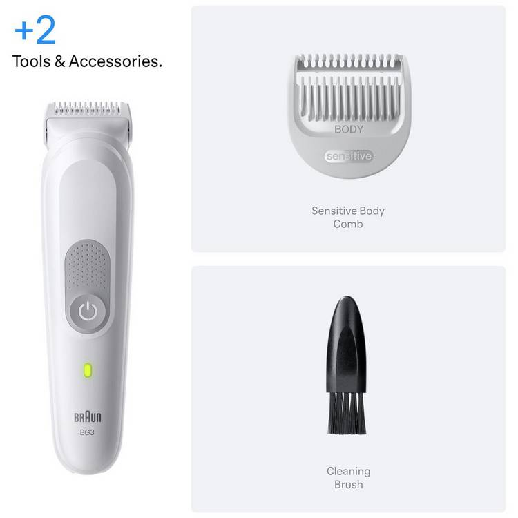 Braun BG 3500 Series 3 body trimmer, imported from the UK