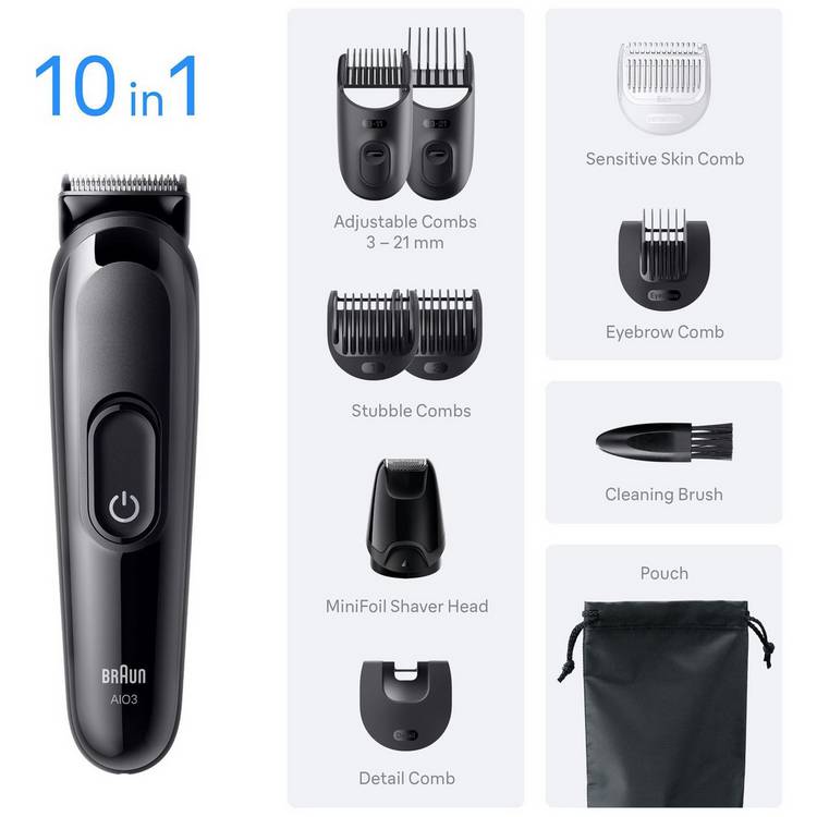 Braun AIO3560 10in1 multi-grooming kit, imported from the UK