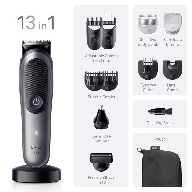Braun 13-in-1 multi-grooming kit beard and hair clipper, imported from the UK