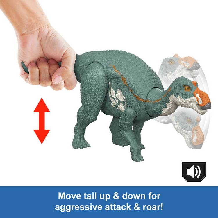 Mattel Wild Roar Maiasaura dinosaur action figure 12.5-inch, UK version