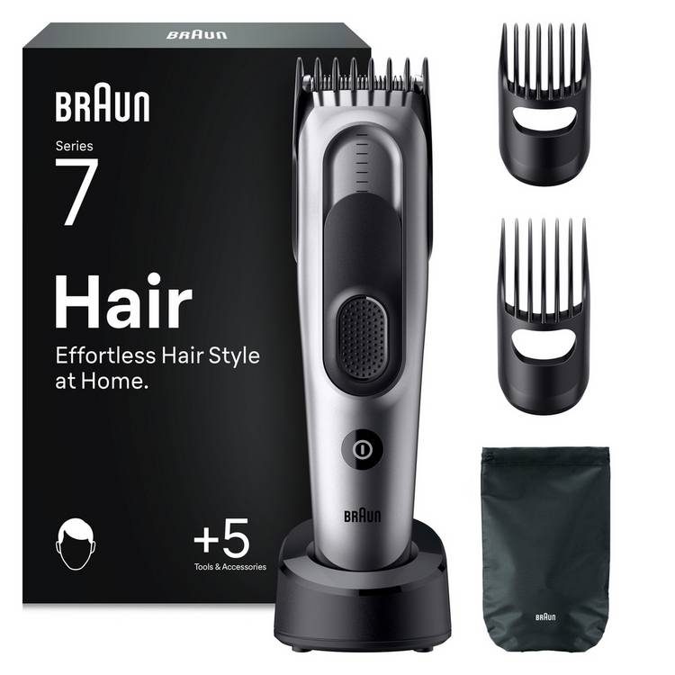 Braun HC 7590 Series 7 hair clipper with combs (British brand)