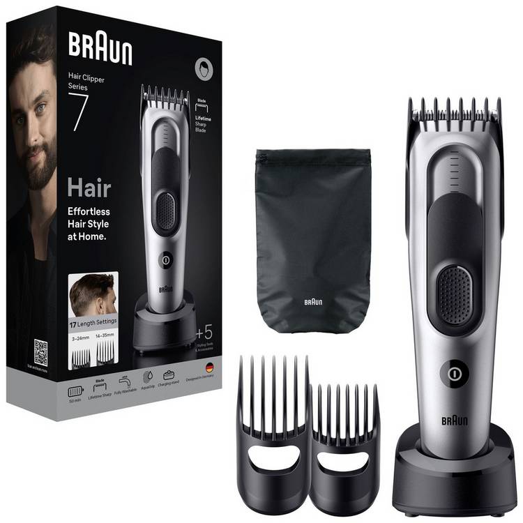 Braun HC 7590 Series 7 hair clipper with combs (British brand)