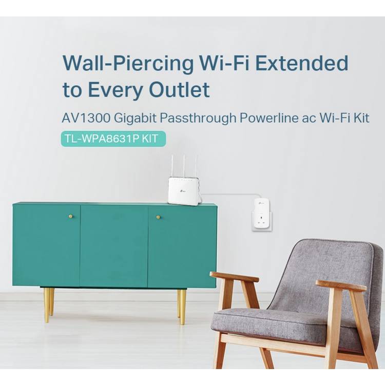TP-Link AV1300 Powerline Wi-Fi Booster kit - British product