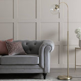 Habitat brass floor lamp with glass shade - British product
