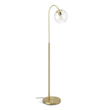 Habitat brass floor lamp with glass shade - British product