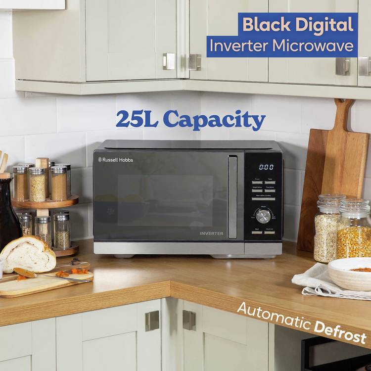 Russell Hobbs 900W inverter microwave 25L, UK version