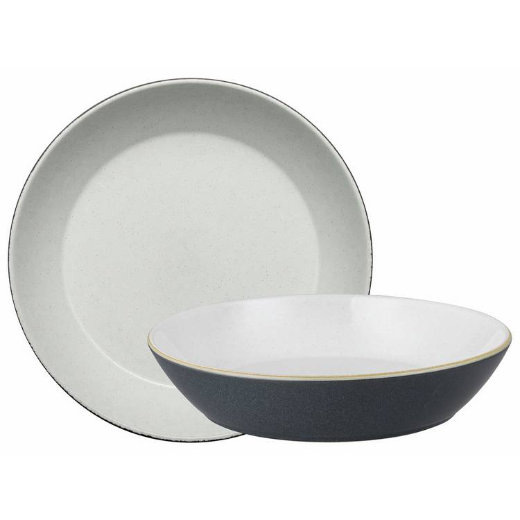 Denby stoneware pasta bowls charcoal 4-piece, imported from the UK