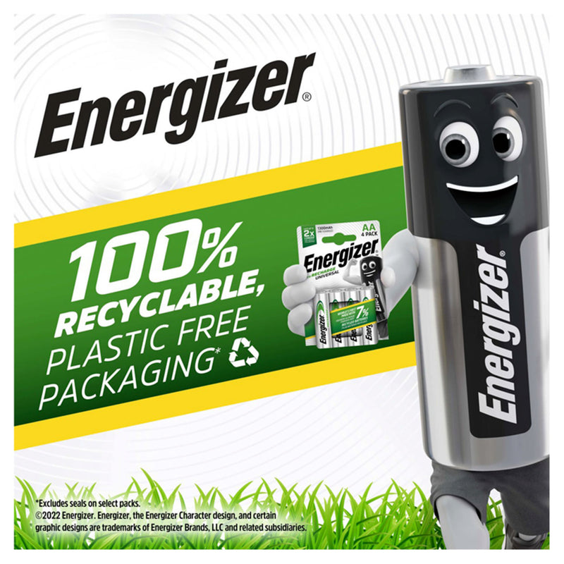 Energizer Accu Recharge Universal AA rechargeable batteries 4 pack - British product