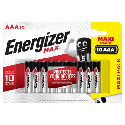 Energizer AAA batteries 10-pack alkaline (British brand)