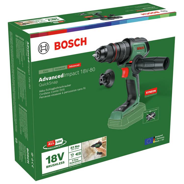 Bosch cordless drill AdvancedImpact 18V-80 - British product