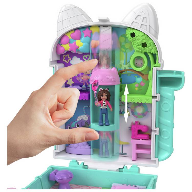Polly Pocket Gabby's Dollhouse micro dolls compact playset - British product
