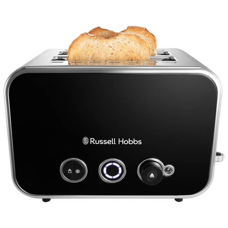 Russell Hobbs Luna 2 slice toaster black silver, imported from the UK