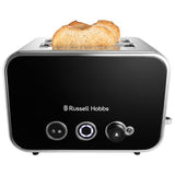 Russell Hobbs Luna 2 slice toaster black silver, imported from the UK