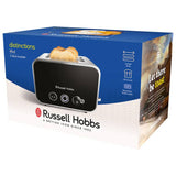 Russell Hobbs Luna 2 slice toaster black silver, imported from the UK