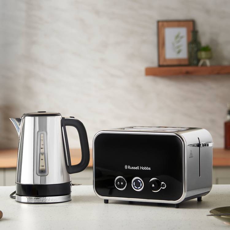 Russell Hobbs quiet boil kettle black 1.7 litre, imported from the UK