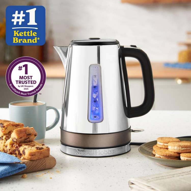Russell Hobbs Luna Quiet Boil kettle with titanium trim, UK version