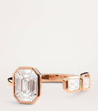 SHAY rose gold diamond east/west floating ring (British brand)