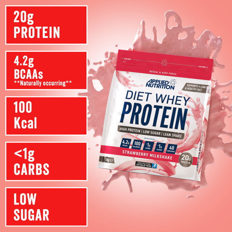 Diet Whey Protein Strawberry Milkshake 1kg