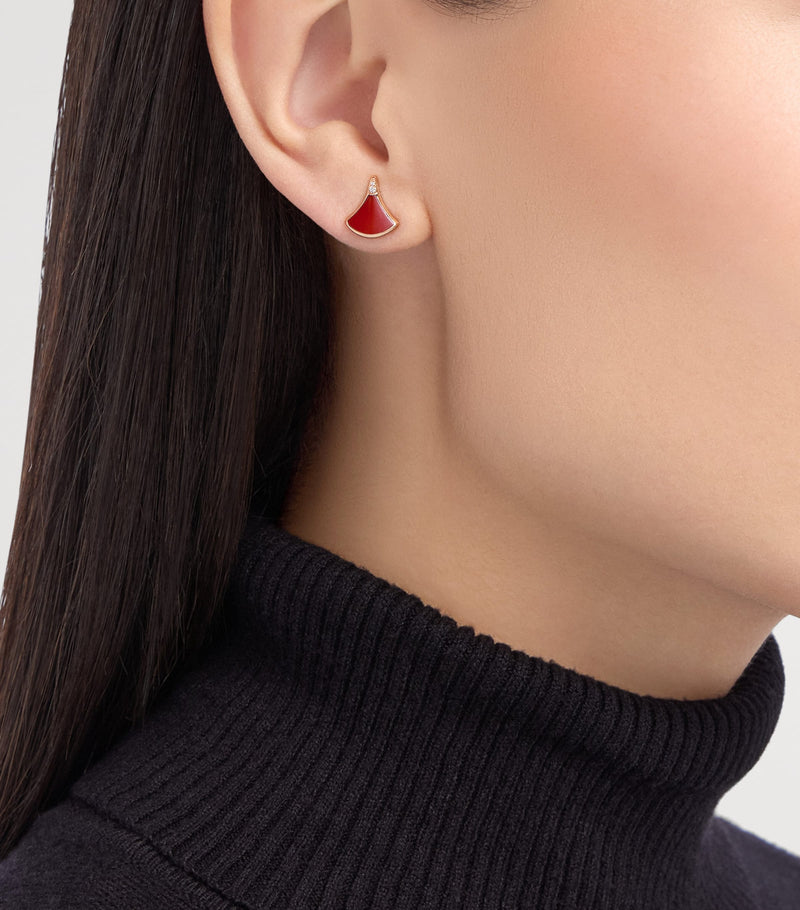 Bvlgari Divas Dream earring rose gold carnelian diamonds (British brand)