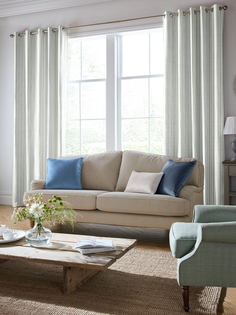 Laura Ashley curtains Blue Candy Stripe - British product