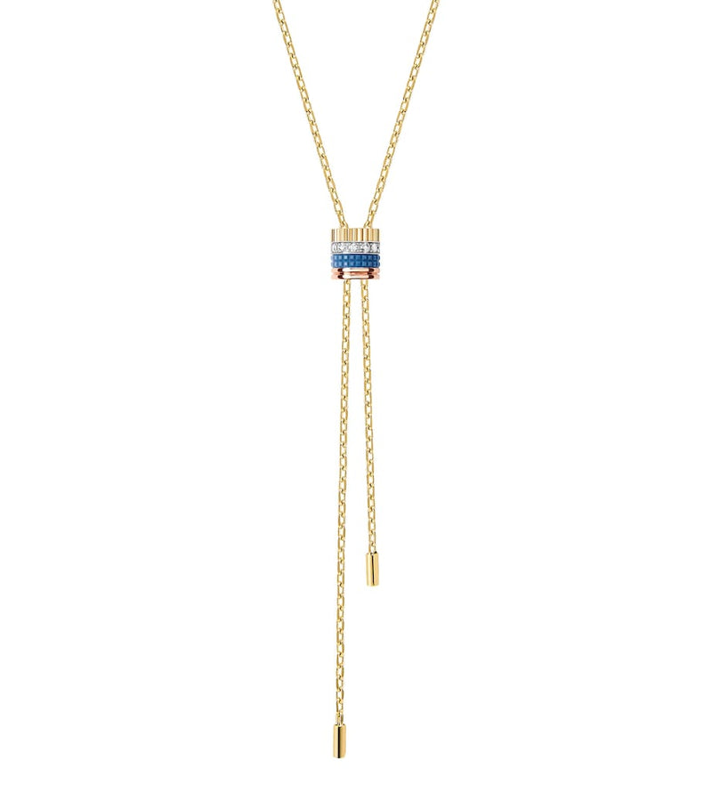 Boucheron Quatre blue tie necklace 18K gold diamonds, UK version