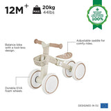 Globber Learning Bike Eco Coconut balance bike, UK version