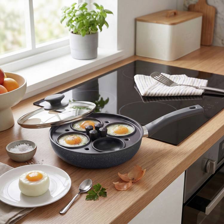 Salter Marblestone non-stick egg pan with lid 20cm, UK version
