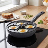 Salter Marblestone non-stick egg pan with lid 20cm, UK version