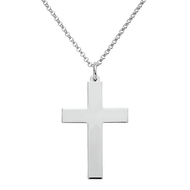 Revere sterling silver large cross pendant necklace 20 inches - British product