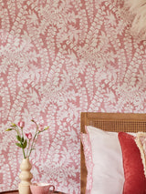 Next Raspberry Pink Roaming Leaf Wallpaper Sample - A4- Buy online at McGrocer