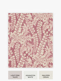 Roaming Leaf A4 wallpaper sample in raspberry pink (British brand)