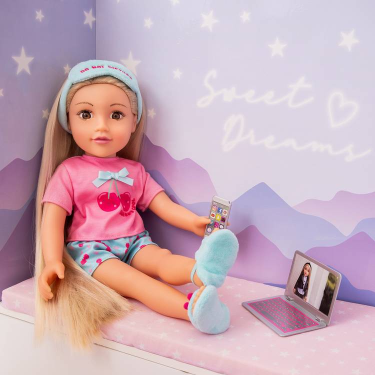 DesignAfriend cherry cool doll pyjama set with accessories, UK version