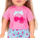 DesignAfriend cherry cool doll pyjama set with accessories, UK version