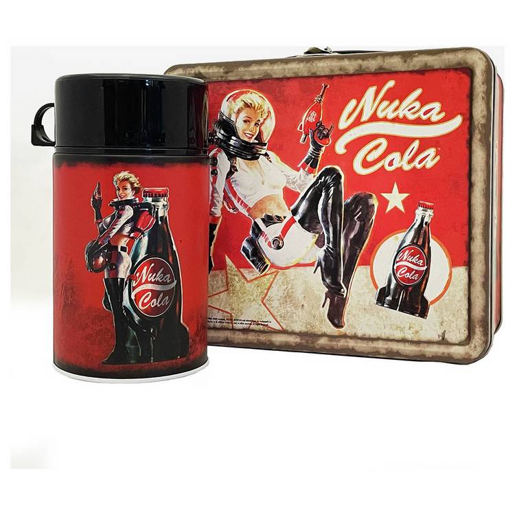 Fallout Nuka Cola weathered lunchbox and flask set (British brand)