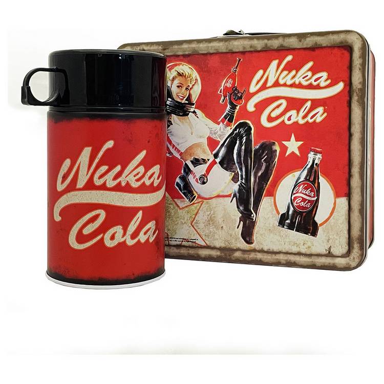 Fallout Nuka Cola weathered lunchbox and flask set (British brand)