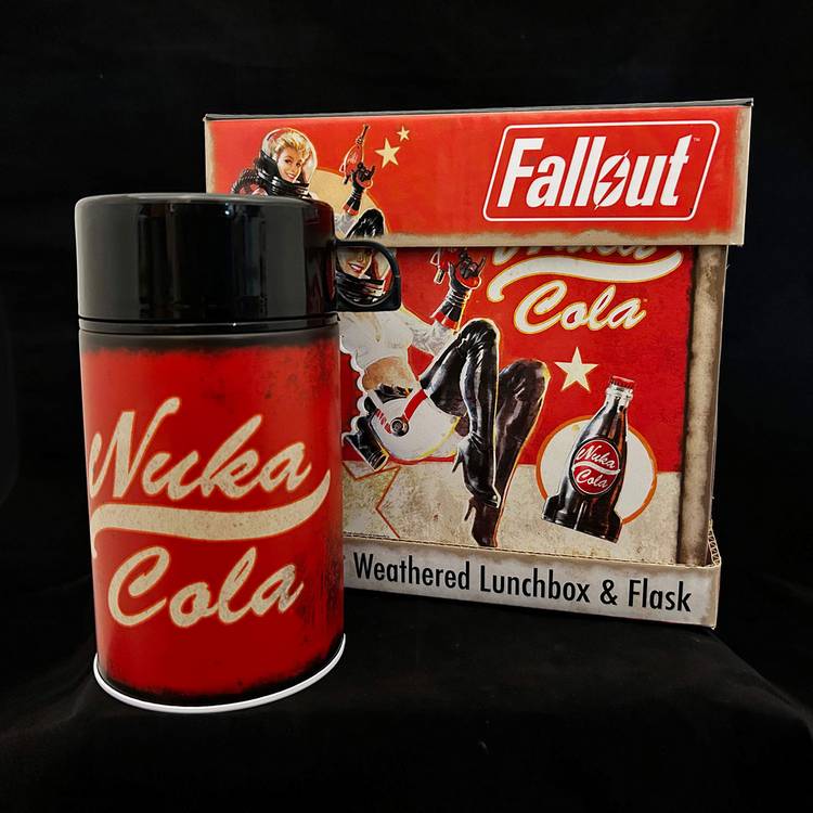 Fallout Nuka Cola weathered lunchbox and flask set (British brand)