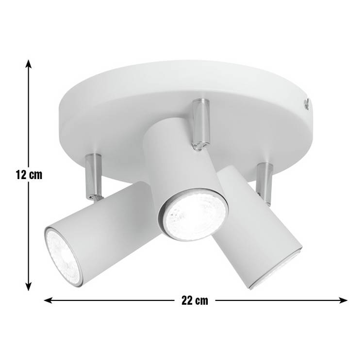 Argos Home 3 light spotlight plate matt white 22cm - British product